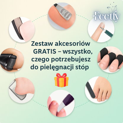 Feetly - elektryczny pilnik do stóp LED, wodoodporny, zestaw 18w1